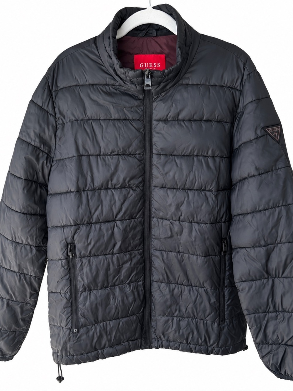 GUESS Men’s Black Lightweight Puffer Jacket Size Small or Women’s Medium